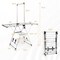 Silver Stainless Steel Folding Drying Rack with Adjustable Height, Side Clips and Shoe Holders